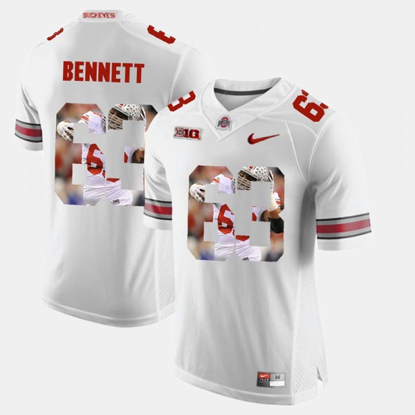 Ohio State Buckeyes Michael Bennett Men's #63 White Pictorial Fashion College Football Jersey 2404XZFK5